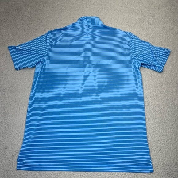 Peter Millar Polo Shirt Mens Blue White Stripe Summer Comfort Golf Golfer Casual - Picture 11 of 15